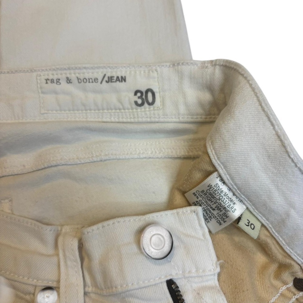 rag & bone Women's 30 The Legging Jeans Bright White Ankle Zip Skinny - Picture 6 of 8